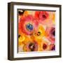 Red Musical Floral-Lanie Loreth-Framed Art Print