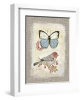 Red Natural Life, Butterfly and Little Bird-Chad Barrett-Framed Art Print