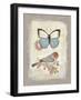 Red Natural Life, Butterfly and Little Bird-Chad Barrett-Framed Art Print