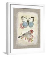 Red Natural Life, Butterfly and Little Bird-Chad Barrett-Framed Art Print