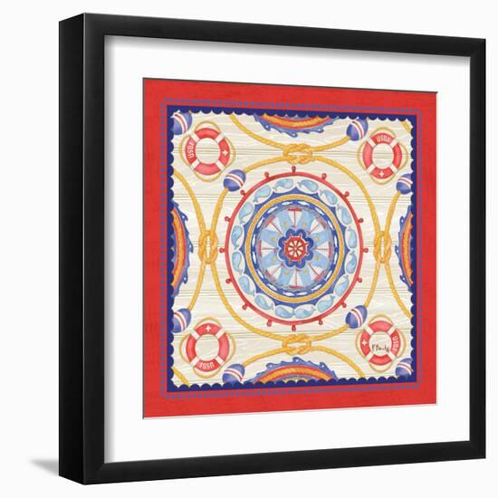 Red Nautical Suzani I-Paul Brent-Framed Art Print