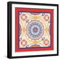 Red Nautical Suzani I-Paul Brent-Framed Art Print