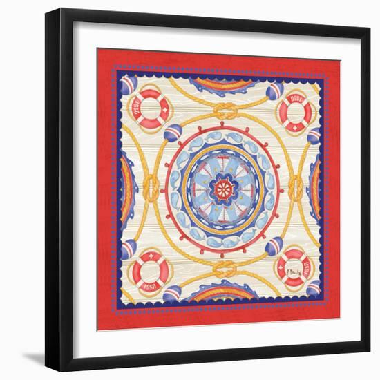 Red Nautical Suzani I-Paul Brent-Framed Art Print