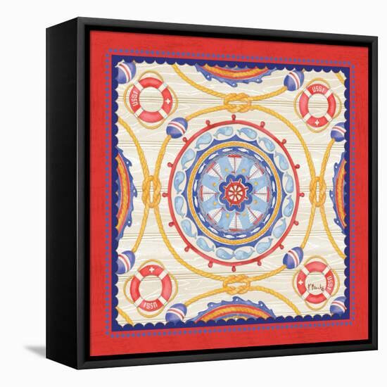 Red Nautical Suzani I-Paul Brent-Framed Stretched Canvas