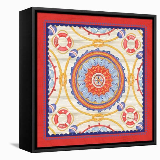 Red Nautical Suzani II-Paul Brent-Framed Stretched Canvas