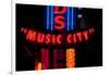 Red Neon Sign Nashville Crossroads, "Music City", Lower Broadway Area, Nashville, Tennessee, USA-null-Framed Photographic Print