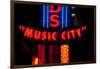 Red Neon Sign Nashville Crossroads, "Music City", Lower Broadway Area, Nashville, Tennessee, USA-null-Framed Photographic Print