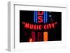 Red Neon Sign Nashville Crossroads, "Music City", Lower Broadway Area, Nashville, Tennessee, USA-null-Framed Photographic Print