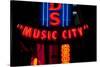 Red Neon Sign Nashville Crossroads, "Music City", Lower Broadway Area, Nashville, Tennessee, USA-null-Stretched Canvas
