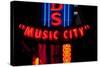 Red Neon Sign Nashville Crossroads, "Music City", Lower Broadway Area, Nashville, Tennessee, USA-null-Stretched Canvas