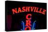 Red Neon Sign Nashville Crossroads, "Music City", Lower Broadway Area, Nashville, Tennessee, USA-null-Stretched Canvas