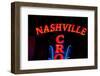 Red Neon Sign Nashville Crossroads, "Music City", Lower Broadway Area, Nashville, Tennessee, USA-null-Framed Photographic Print