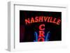 Red Neon Sign Nashville Crossroads, "Music City", Lower Broadway Area, Nashville, Tennessee, USA-null-Framed Photographic Print