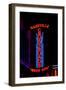 Red Neon Sign Nashville Crossroads, "Music City", Lower Broadway Area, Nashville, Tennessee, USA-null-Framed Photographic Print