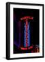 Red Neon Sign Nashville Crossroads, "Music City", Lower Broadway Area, Nashville, Tennessee, USA-null-Framed Photographic Print