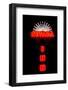 Red neon sign saying "Nevada Inn"-null-Framed Photographic Print