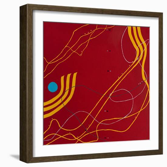 Red night melody-Hyunah Kim-Framed Art Print