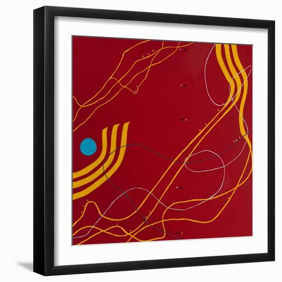 Red night melody-Hyunah Kim-Framed Art Print