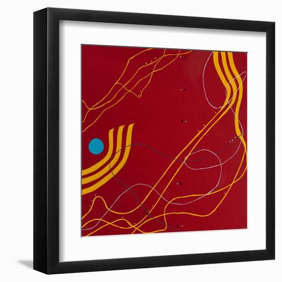 Red night melody-Hyunah Kim-Framed Art Print