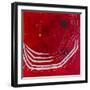 Red night of resonance-Hyunah Kim-Framed Art Print