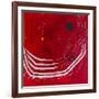 Red night of resonance-Hyunah Kim-Framed Art Print