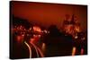 Red Night-Sebastien Lory-Stretched Canvas