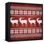 Red Nordic Sweater I-Artique Studio-Framed Stretched Canvas