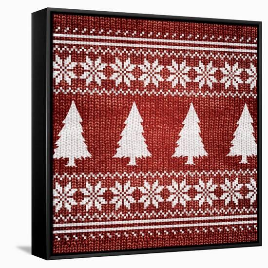 Red Nordic Sweater II-Artique Studio-Framed Stretched Canvas