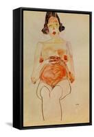 Red Nude, Pregnant, 1910-Egon Schiele-Framed Stretched Canvas