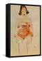 Red Nude, Pregnant, 1910-Egon Schiele-Framed Stretched Canvas