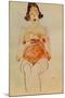 Red Nude, Pregnant, 1910-Egon Schiele-Mounted Giclee Print