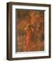 Red Nymph (Girl in a Wood Wears Flower Crown)-Plinio Nomellini-Framed Art Print