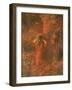 Red Nymph (Girl in a Wood Wears Flower Crown)-Plinio Nomellini-Framed Art Print