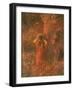 Red Nymph (Girl in a Wood Wears Flower Crown)-Plinio Nomellini-Framed Art Print