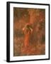 Red Nymph (Girl in a Wood Wears Flower Crown)-Plinio Nomellini-Framed Art Print