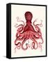 Red Octopus 3-Fab Funky-Framed Stretched Canvas