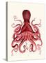 Red Octopus 3-Fab Funky-Stretched Canvas