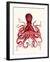 Red Octopus 3-Fab Funky-Framed Art Print