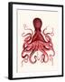 Red Octopus 3-Fab Funky-Framed Art Print