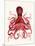 Red Octopus 3-Fab Funky-Mounted Art Print