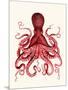 Red Octopus 3-Fab Funky-Mounted Art Print