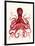 Red Octopus 3-Fab Funky-Framed Art Print