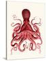 Red Octopus 3-Fab Funky-Stretched Canvas