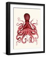 Red Octopus 3-Fab Funky-Framed Art Print