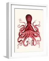 Red Octopus 3-Fab Funky-Framed Art Print