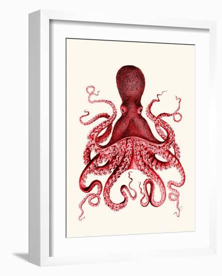 Red Octopus 3-Fab Funky-Framed Art Print