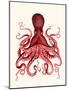 Red Octopus 3-Fab Funky-Mounted Art Print