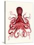 Red Octopus 3-Fab Funky-Stretched Canvas