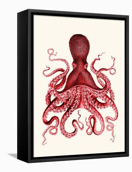 Red Octopus 3-Fab Funky-Framed Stretched Canvas