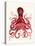 Red Octopus 3-Fab Funky-Stretched Canvas